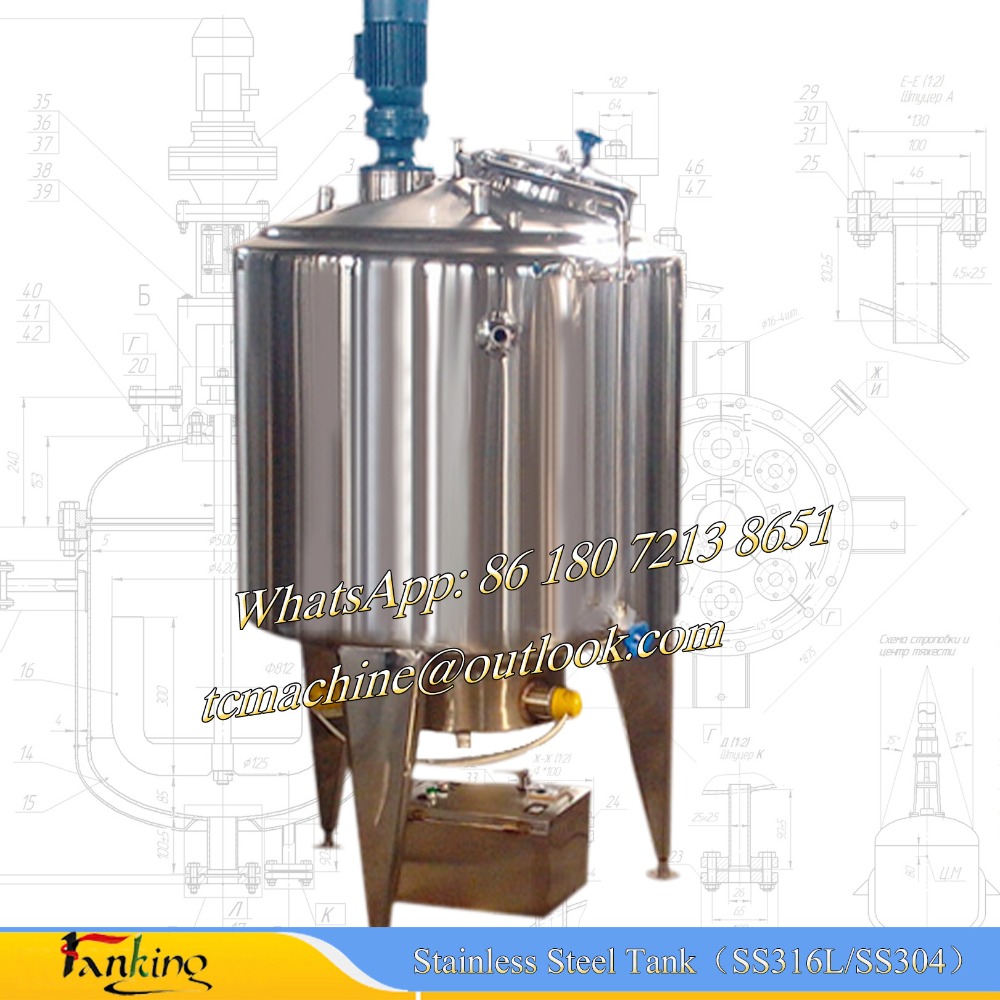 Stainless Steel Mixing Tank 500 Gallon Liquid Custom