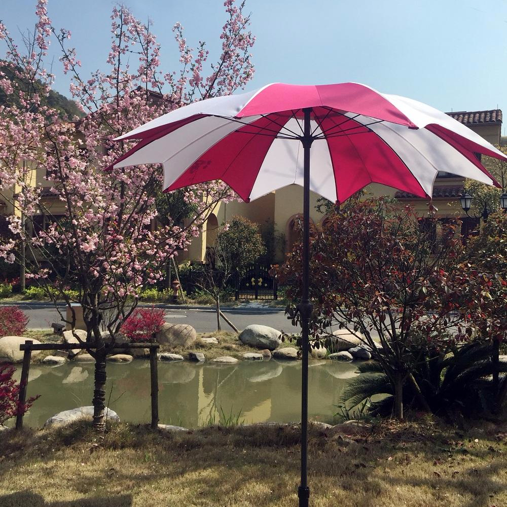 Le Papillon 8 Foot Lotus Patio Umbrella Wind Resistant Light Blue Parasols