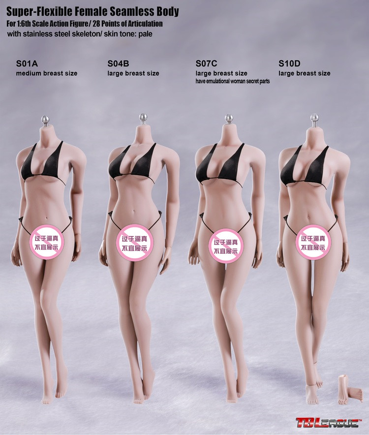 TBLeague1//6 Suntan Mid Breast Female Figure Seamless Body Model Phicen S19B