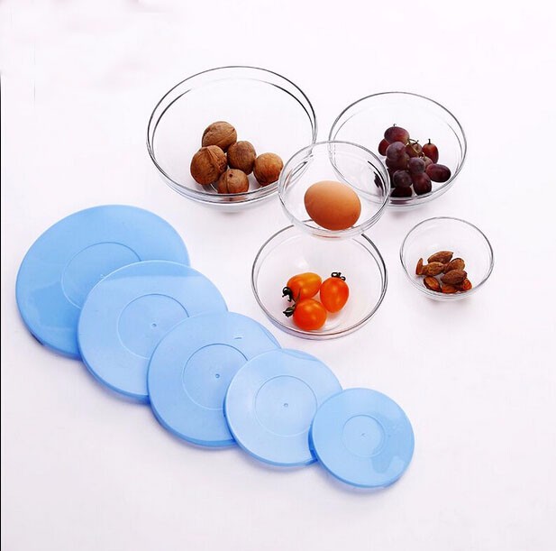 Haonai popular fancy 5pcs glass bowl set