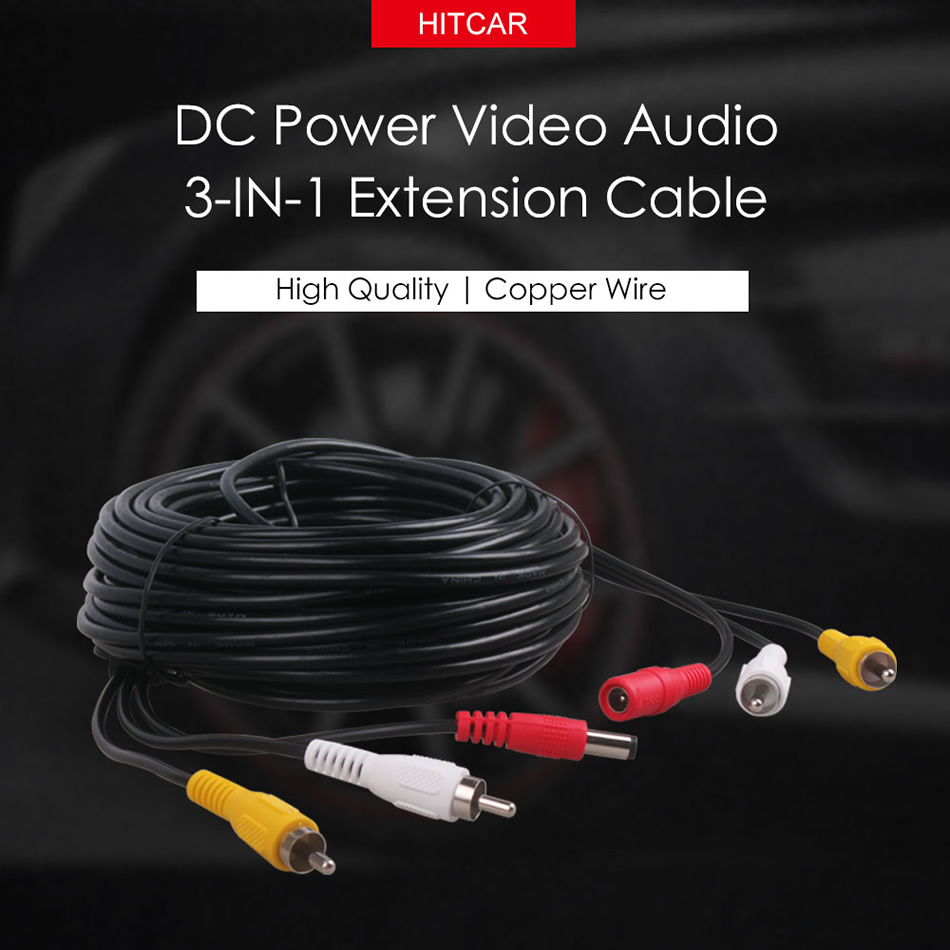 DC 2.1 Power Adapter Splitter Extension 1 to 2 Cable 12V 24V for Parking Camera Car Monitor Home CCTV by HitCar