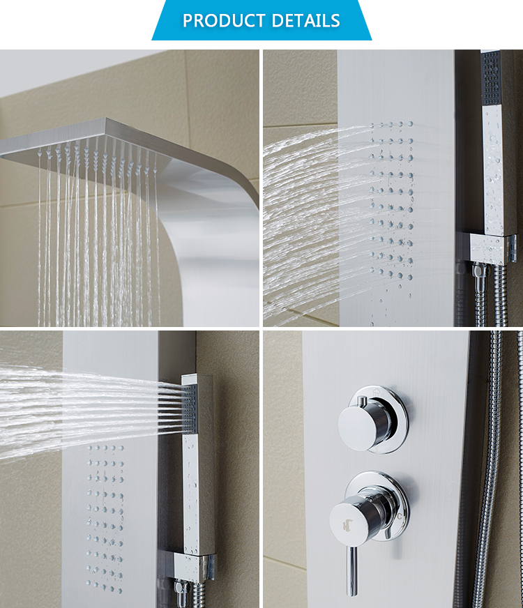 Foshan CUPC High Quality Shower Column Wall Mounted Shower Panel Stainless Steel