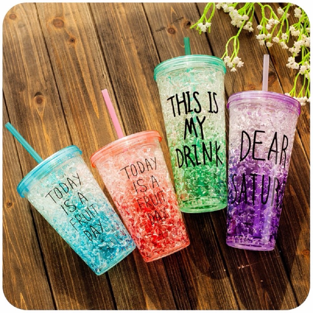 Gobelet Avec Couvercle Avec Paille – Tasse Froide à Double Paroi En Plastique Pour Café Glacé, Eau, Neige Fondue Ou Smoothies, Votre Tasse Home Cinéma (700 Ml, Corail Mat