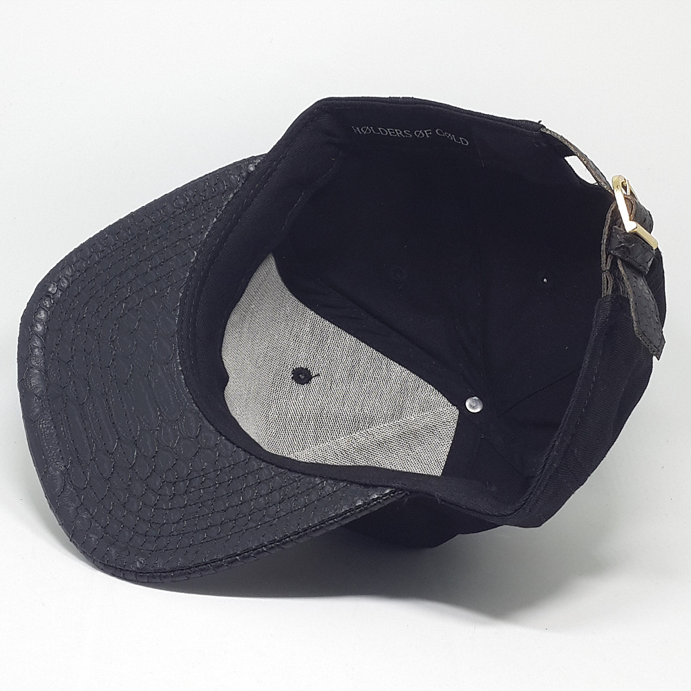 metal thread embroidery snake skin brim snapback cap snapback hat