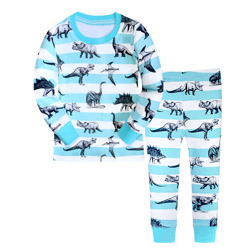 Лидер продаж; Зимние хлопковые пижамы с динозаврами и животными для детей