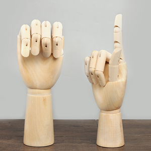 MRAZ Cheap Price handmade natural unique drawing very young wood articulated hand, wooden hand