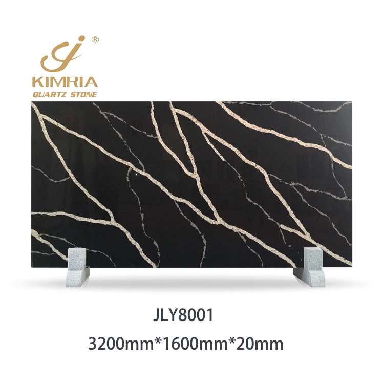 wholesale black quartz stone slabs with good lead time for kitchen counter island tops and bathroom vanity decoration