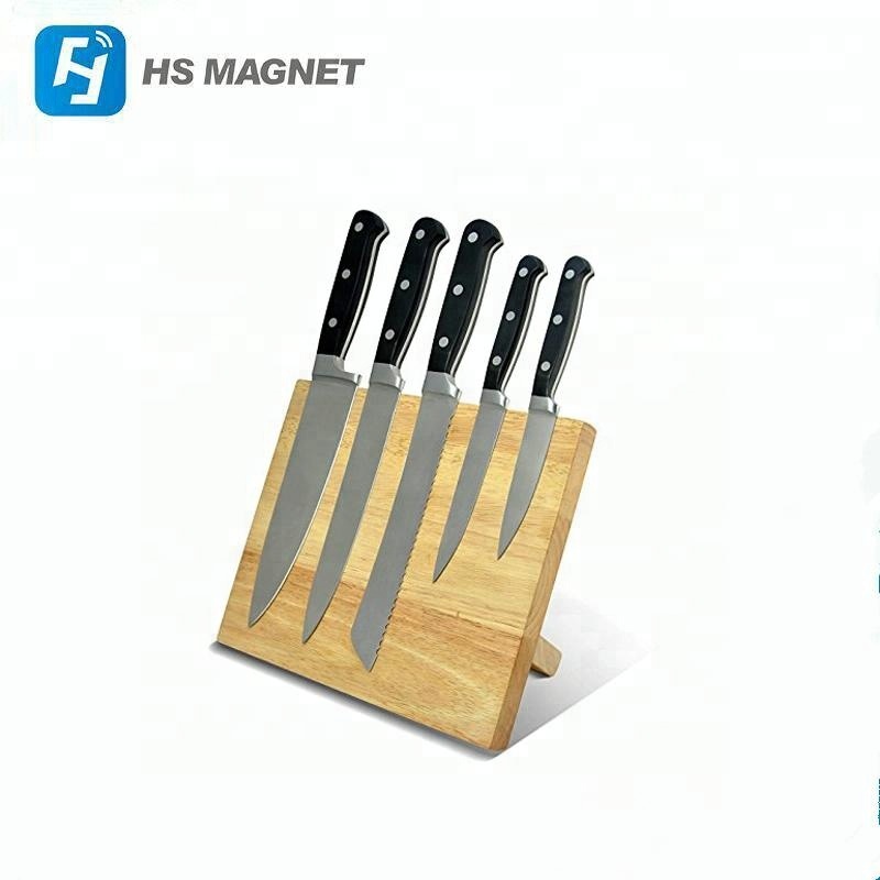 Hot selling Powerful Bamboo Wooden magnetic knife block holder