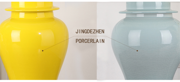 Traditional Chinese porcelain vase light ceramic table lamp with different color by handmade