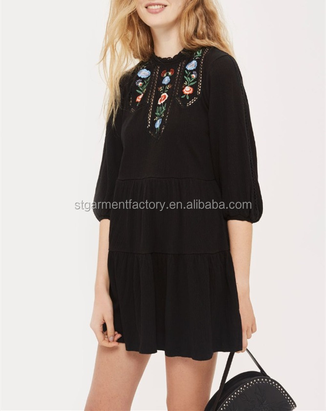 smock embroidered dress