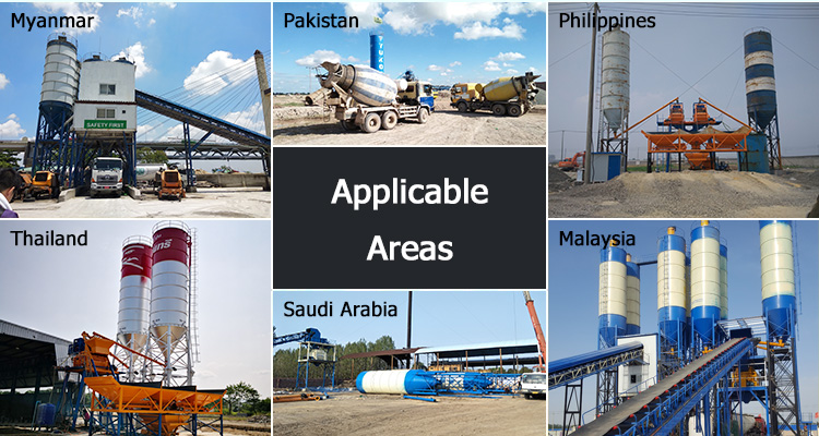hzs 25 ready mix concrete batching plant equipment with 50tons Cement Silo