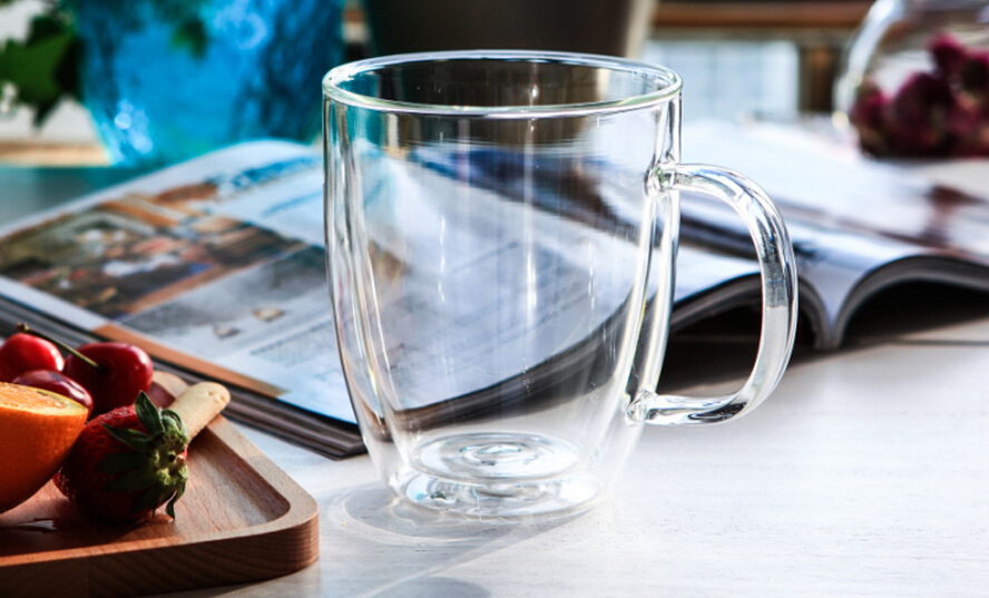250/350/450ml double wall borosilicate glass coffee mug