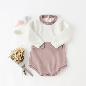 2019 baby clothes winter knitted sweater romper toddler baby girl romper for 0-2Y infant girls party jumpsuit kids clothes