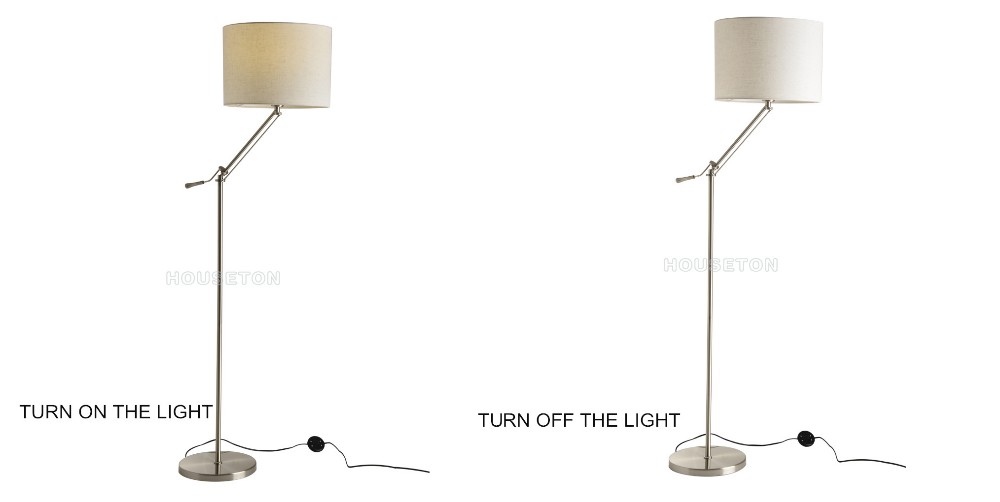 Hot style bedroom white color changing flexible swing arm floor lamp
