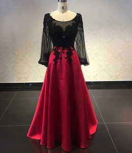 black and red combination dress