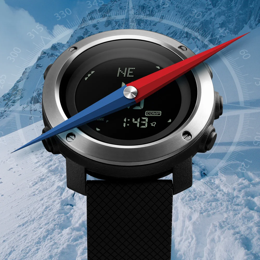 Compass digital watch SKMEI 1418 factory direct brand watches men women rubber sport watch