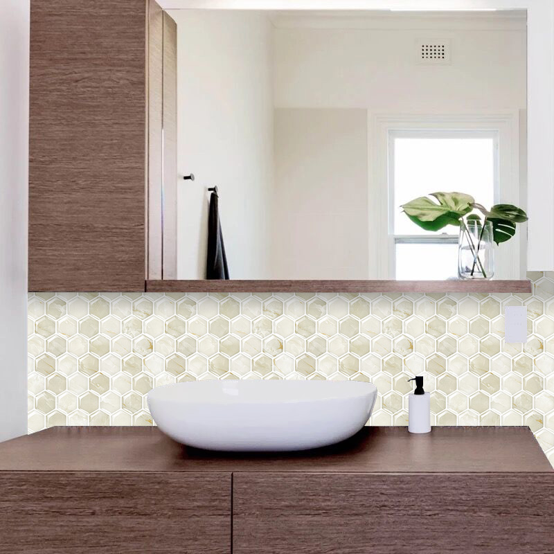 3D removable wall tile stickers for kitchen tile in Khaki