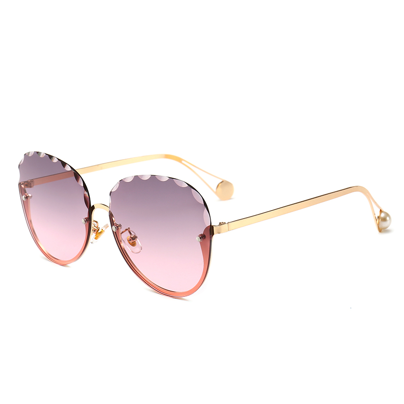 2019 new diamond cut retro oval ladies crystal texture without border brand designer sunglasses