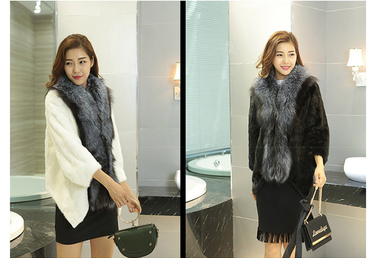 Winter Women fox Fur Big Collar mink Fur Coat Outerwear mink Fur Jackets and Coat for Women