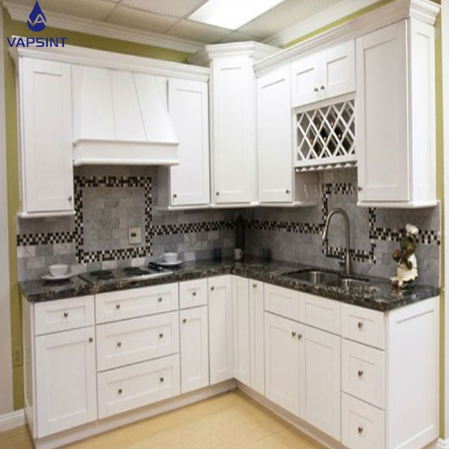 White pvc corner marble granite PVC kitchen cabinet units