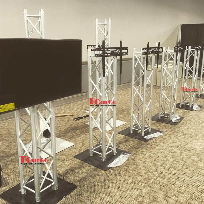 6.56 FT Aluminum Box Truss Monitor TV Stand with TV Mount