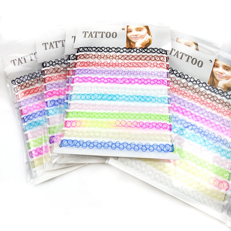 Ожерелье-чокер с татуировкой в винтажном стиле