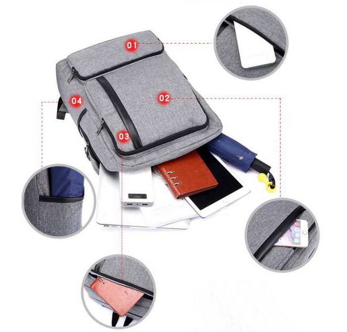 Zaino per borsa per laptop da scuola durevole e personalizzato alla moda con porta di ricarica USB