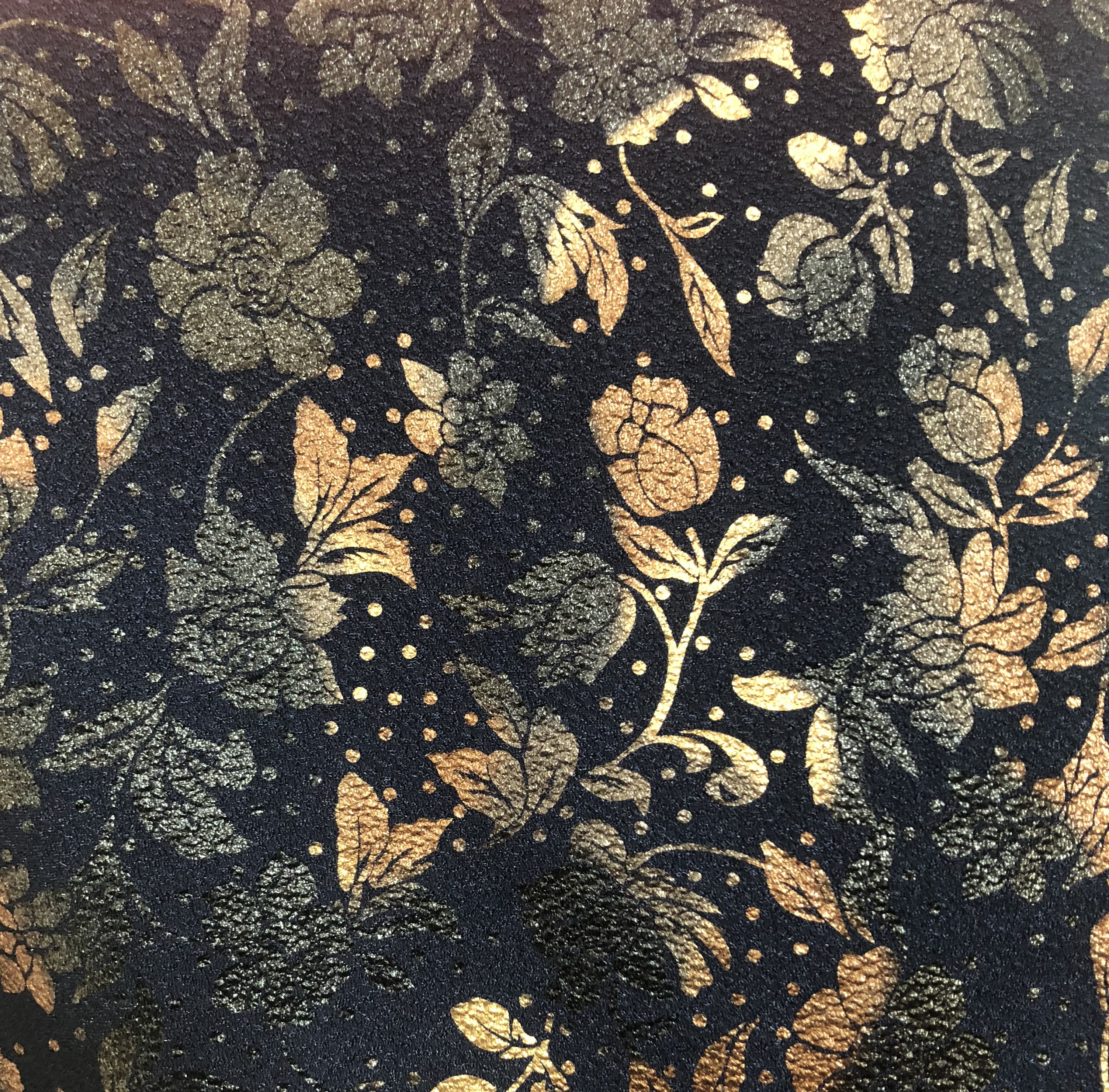 Дешевая заводская цена цветочный металлик Фольга печати креп перламутровый материал для пальто и модная ткань