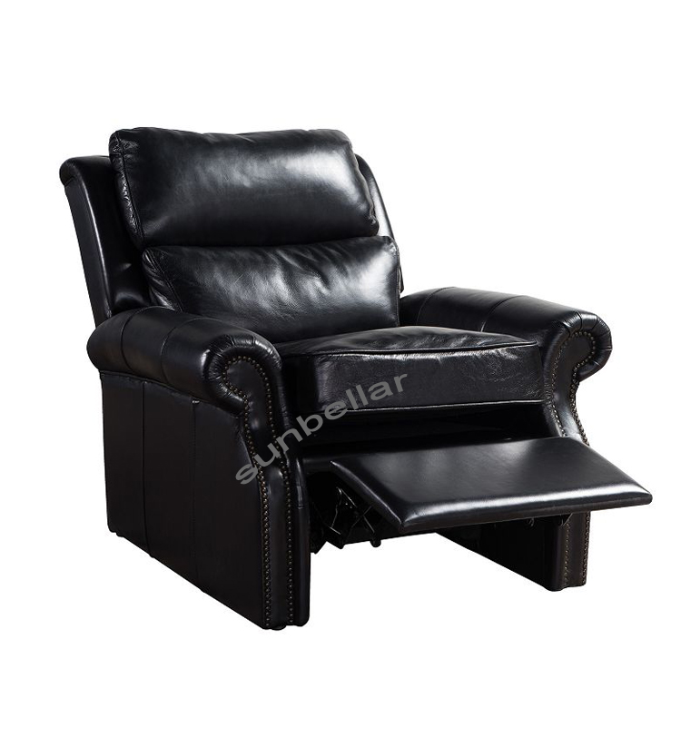Hot sale luxury sofa chair home leather recliner chair vintage top grain leather armchair living room bedroom reclining chairs