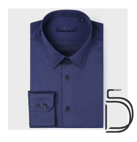 YY-qianqian Mens No-Iron Slim Fit Solid Color Formal Casual Point Collar Dress Shirts