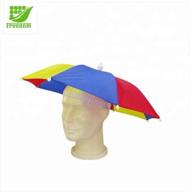 JT/_ Headwear Rainbow Umbrella Hat Cap Beach Sun Rain Fishing Camping Hunting S