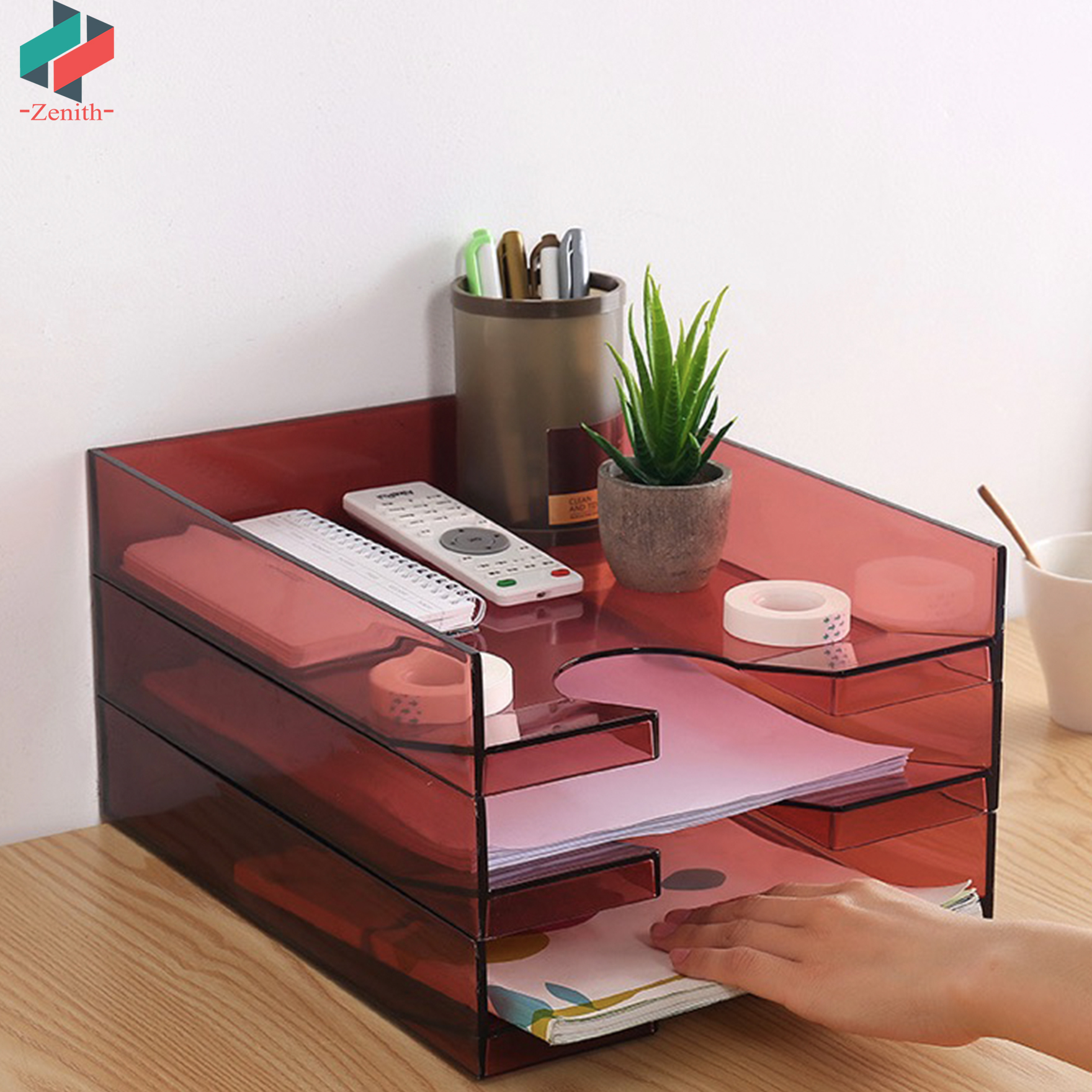 ZNS00004 штабелирование Ясно пластик рабочего офиса Организатор письмо почтовый документ лоток для бумаги