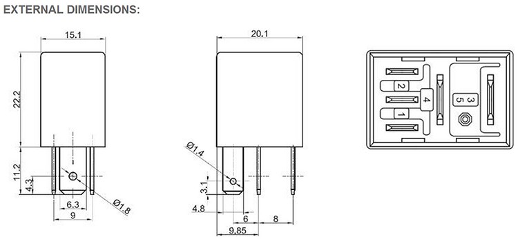 QIANJI 2016 Heavy Duty Subminature Automotive Relay With 4 Coating Pins