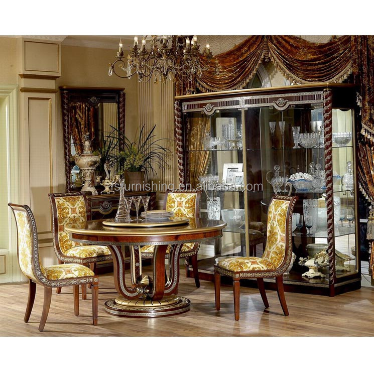 Yb26 1 5 1 8m Dia Round Mahogany Dining Table Luxury 8 12 Chairs Dining Room Furniture Set With Cupboard Trolly Buffet Set Buy Italian Luxury Round Dining Room Table 18th Century Royal Noble Classic Dining