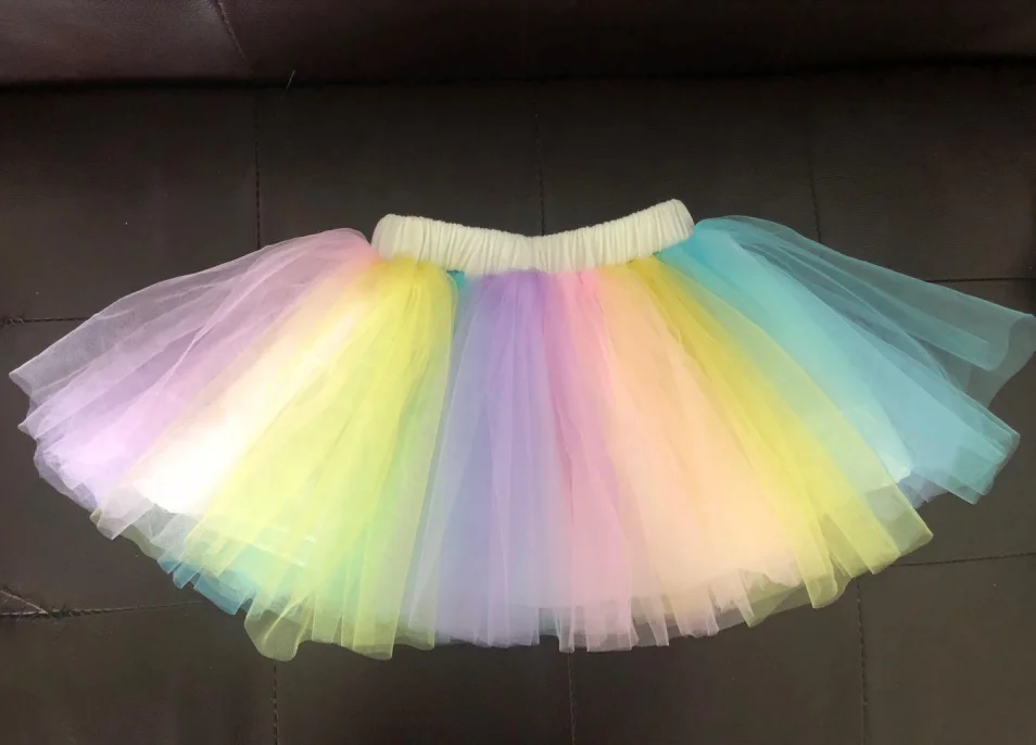 Attractive style rainbow tutu skirt pesttiskirt baby rainbow tutu skirt cheap girls ballet tutu skirt wholesale