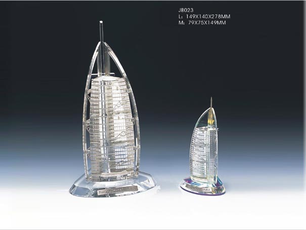 Dubai Burj Al Arab Hotel Crystal Model Souvenir - Unique Art