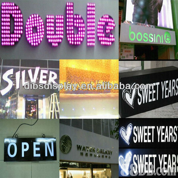 Iluminação frontal em acrílico levou sinais carta