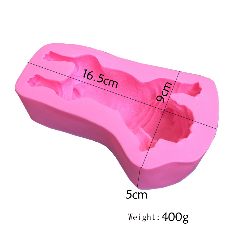 2018 hot vendas silicone de grau alimentar shari pie forma cão molde do bolo