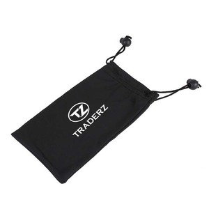 Promotional Hot Stamping Custom Logo Drawstring Glasses Bag Pouch Soft Black Microfiber Sunglasses Pouch