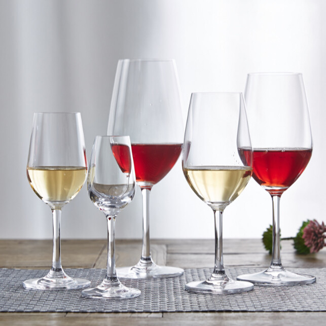 13 oz Strong Wine Glass for Red White by Machine Made High Stem Wine Glass