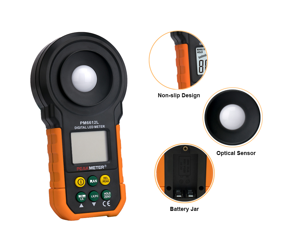 máy đo độ sáng PM6612 với dải đo 0-200.000 Lux