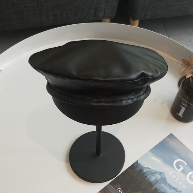 Женский модный осенне-зимний винтажный берет из искусственной кожи