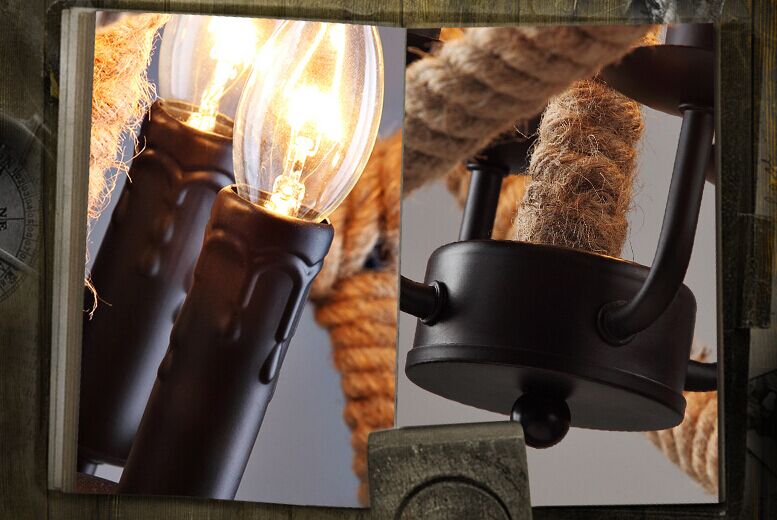 american country style living room furniture /vintage pendant light/rope pendant light