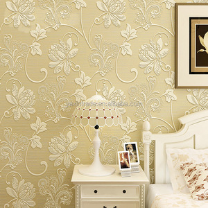 Royal flower embossing modern room wall wallpaper elegant decoration Eco-friendly non-woven 3D designs wallpaper