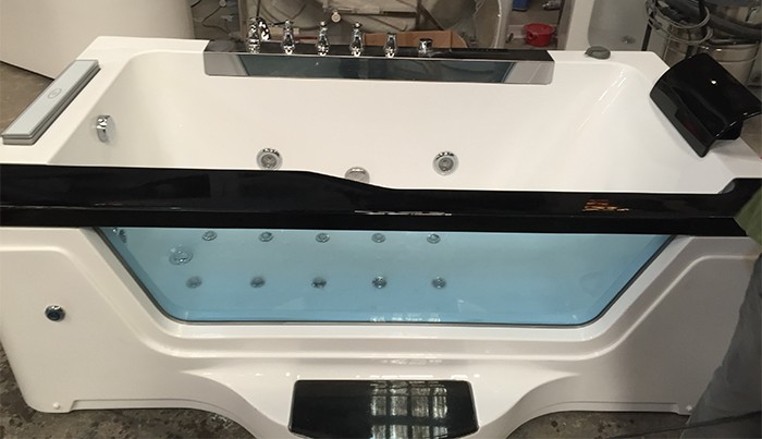 Glass Front 7 Color Air Lights Jetted Bathroom Freestanding  Acrylic Massage Whirlpool Bathtubs