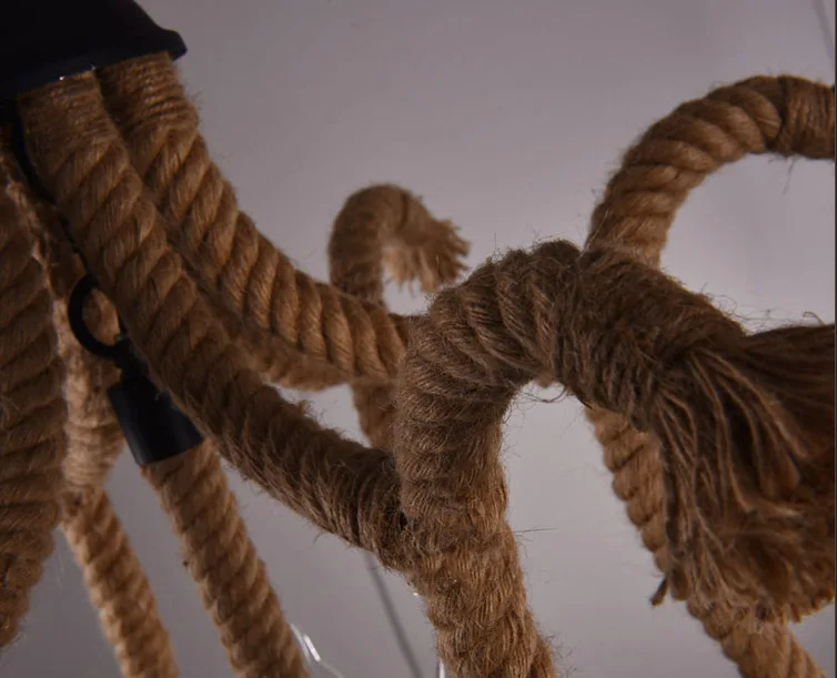 Art decoration Industrial design hemp rope handmade pendant lamp