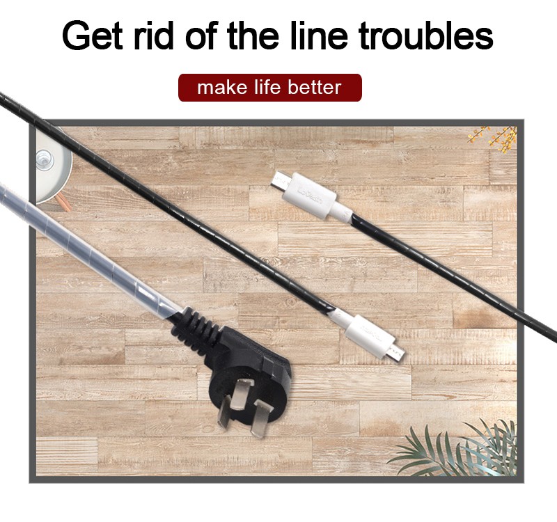 Custom Color Plastic Spiral Protective Sleeve for Electric Cable Wire wholesale transparent black cable wire plastic spiral