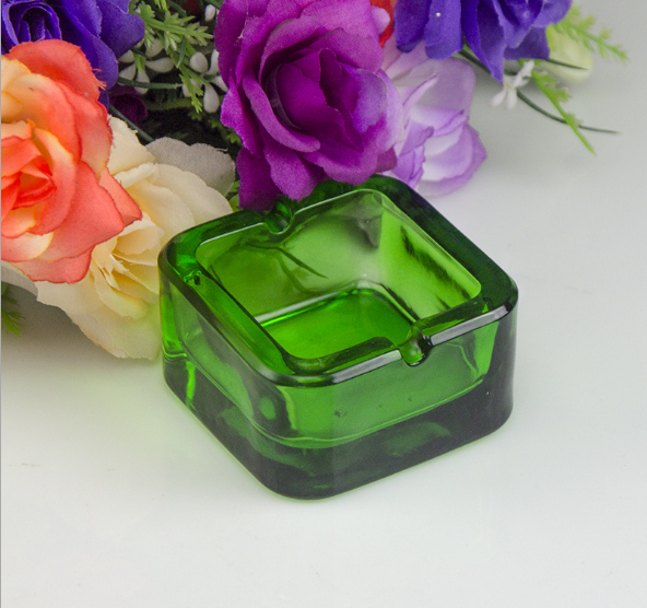 Haonai colored round square glass smoking ashtray