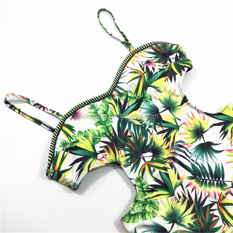 Hot Sale Quick Dry sexy 2021 Backless sexy printed girls' one piece swimwear