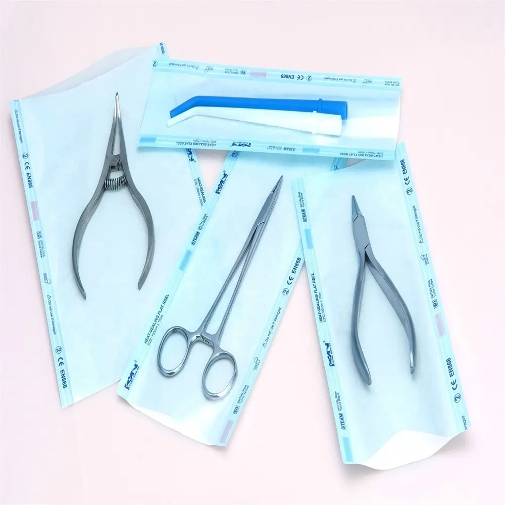 Как сделать стерильное. Пакеты для стерилизации стоматологических инструментов. Упаковка медицинских инструментов. Одноразовые стерильные инструменты в стоматологии. Одноразовый хирургический набор инструментов.